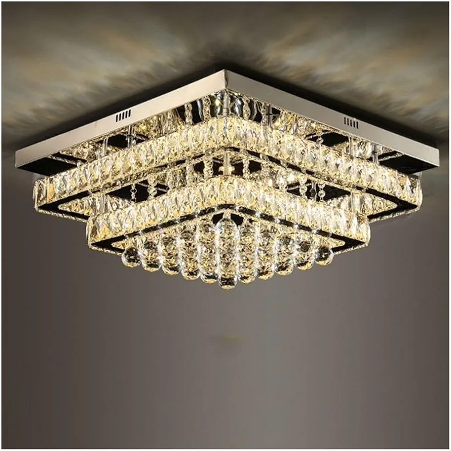 Modern Elegant Crystal Ceiling Lamp LED Dimmable Flush Mount Decorative Ceiling Light Fixture HQ-DXD01