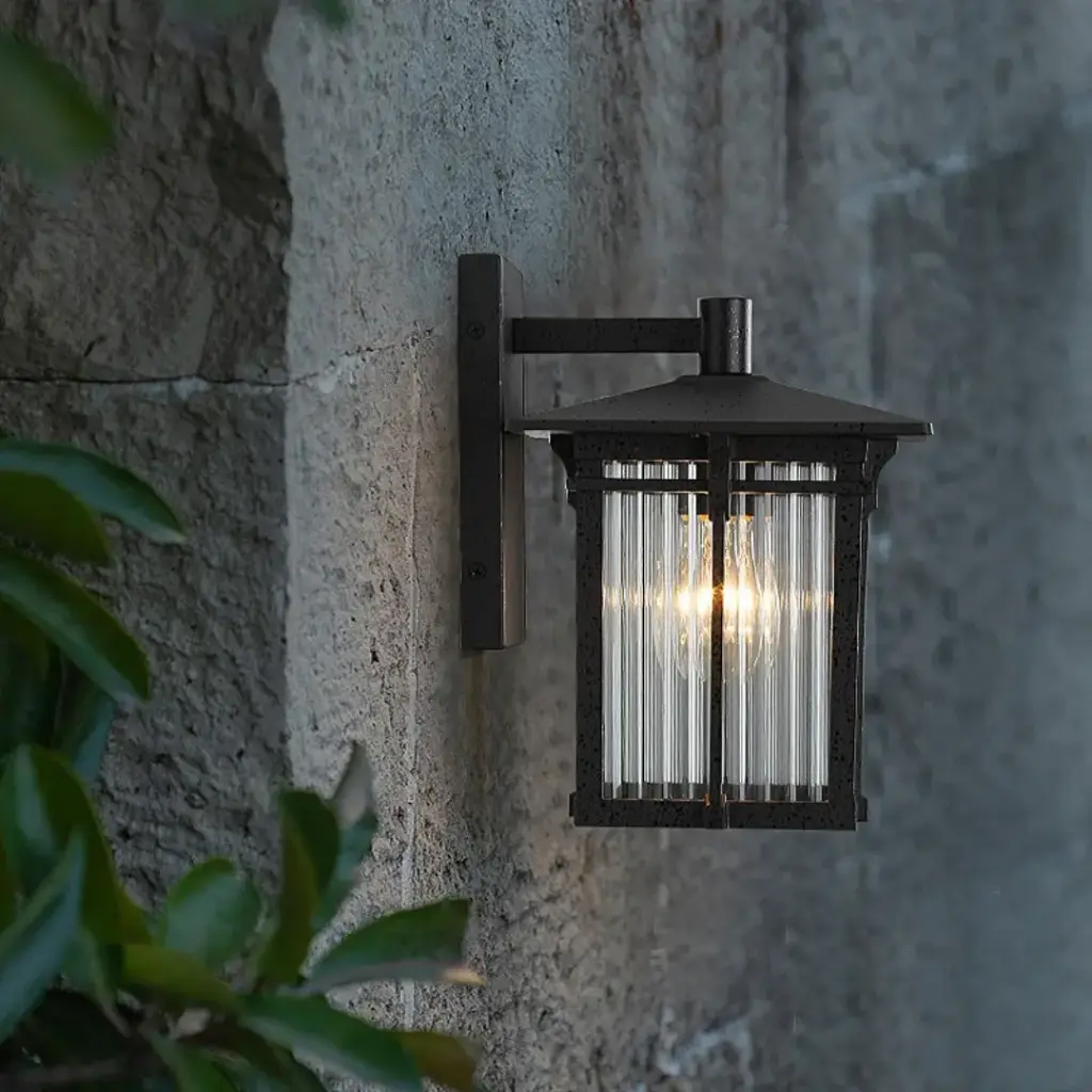 American Modern Waterproof Outdoor Aluminum Wall Lamp LED Light Black Simple Design HS0354-DN-S