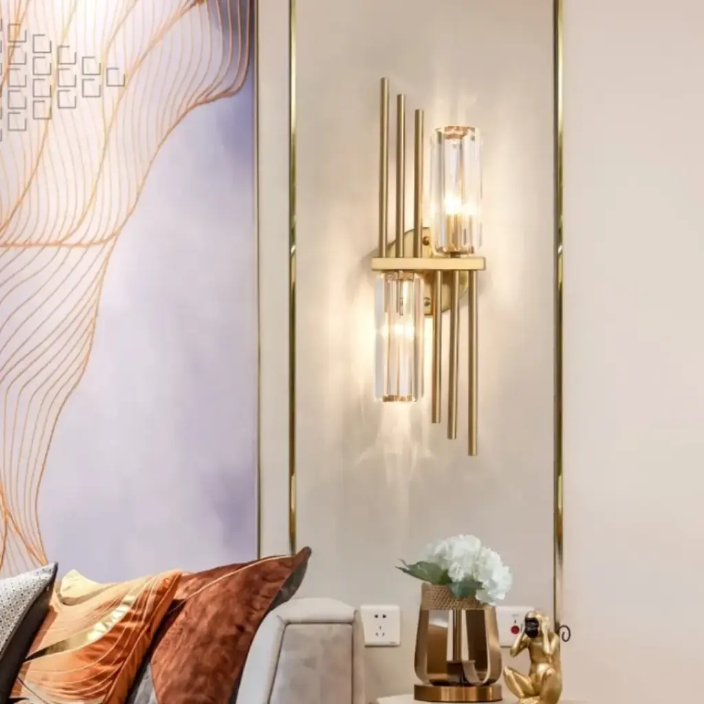 New Design Modern Sconce Porch Metal Material Golden Color Wall Lamp HQ-A77